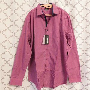 Galaxy Men's Pink & Navy Pin Strip Shirt - NWT - L